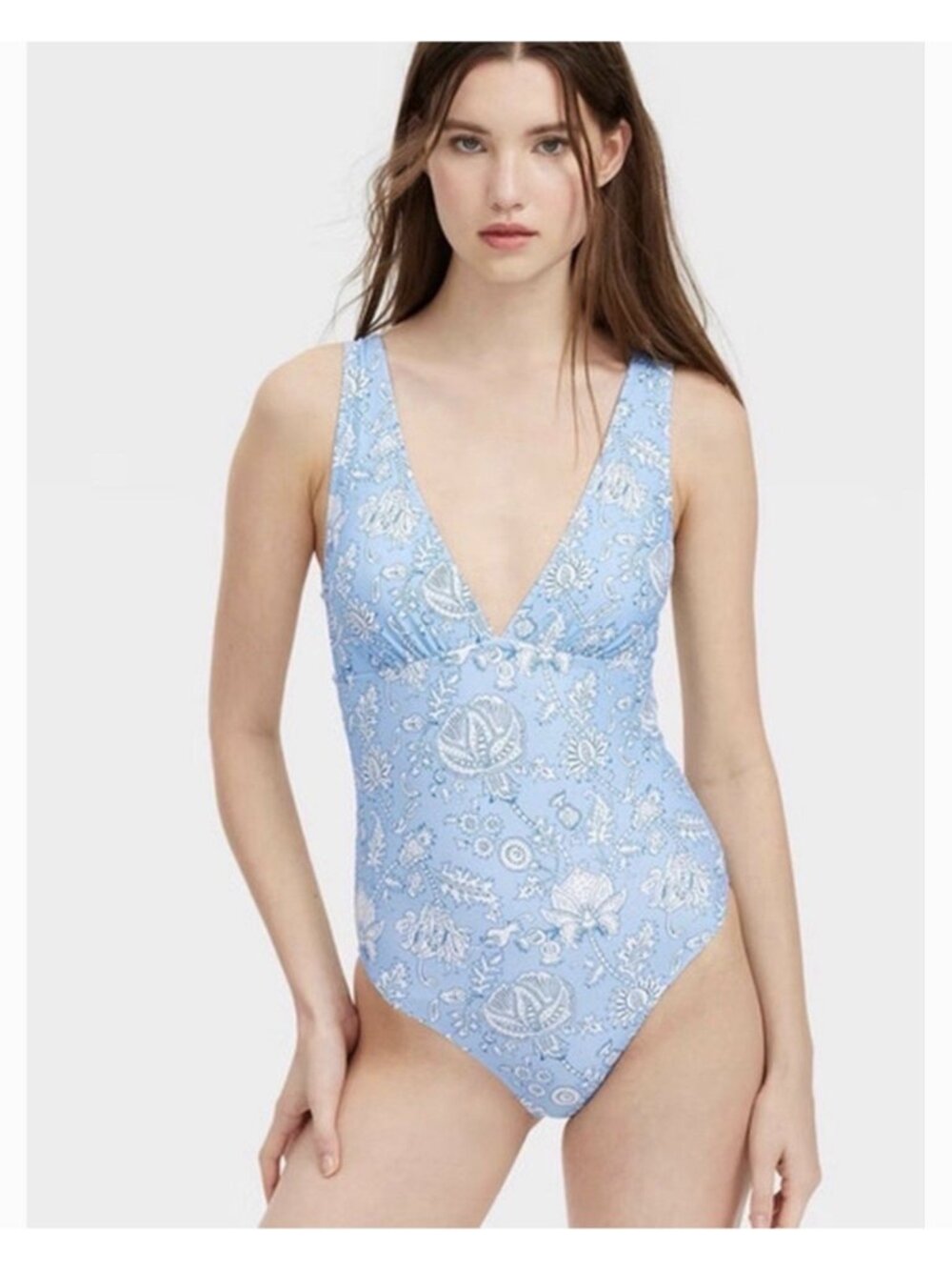 NWT Roller Rabbit x Target Floral Vines Empire Waist One-Piece Swimsuit Size M